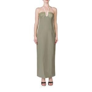 NEW PARIS GEORGIA nassia dress in khaki & cream